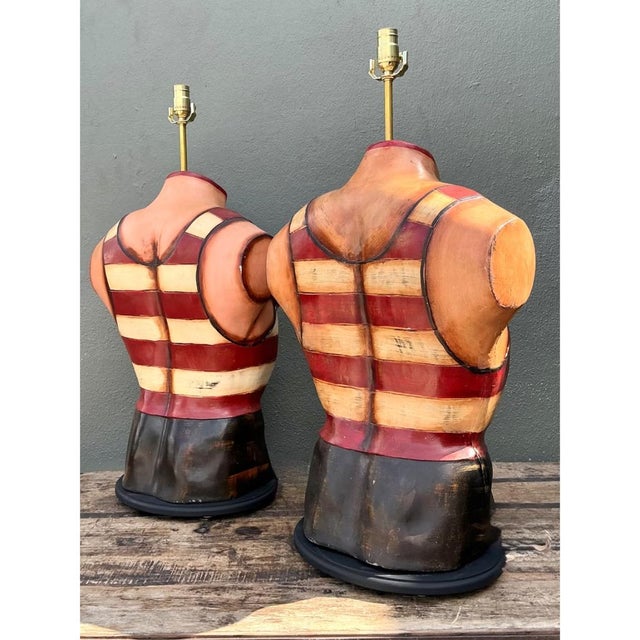 Vintage Coney Island Men's Swim Club Lamps For Sale In West Palm - Image 6 of 12
