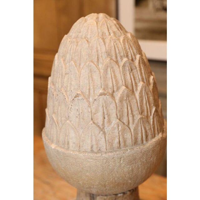 French Pair of Glazed Terracotta Garden Finials For Sale - Image 3 of 7