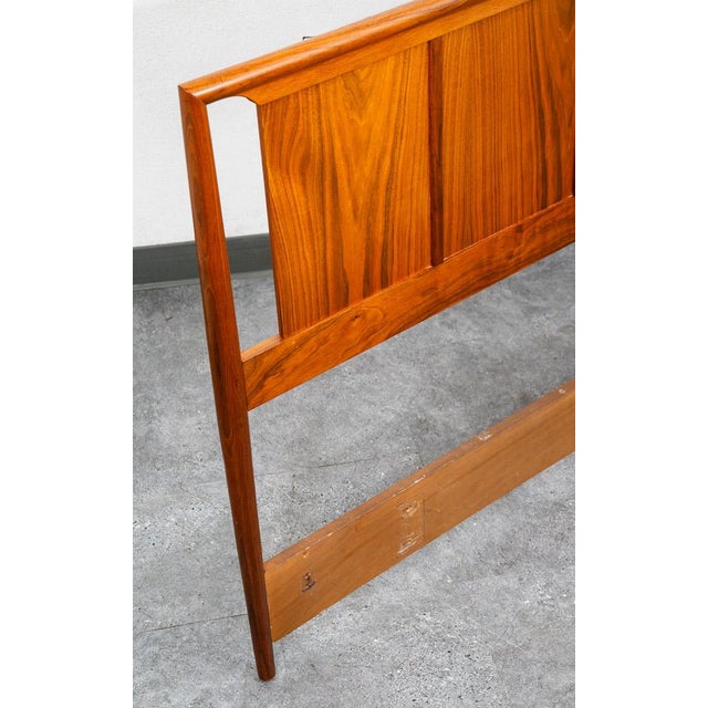 Mid Century Modern Headboard Bed Frame King Size Solid Walnut Wood Vintage MCM For Sale - Image 11 of 11