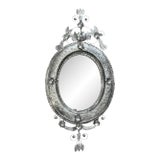 La Fuente Punched Tin Nest Oval Mirror Handmade Mexican Folk Art For Sale