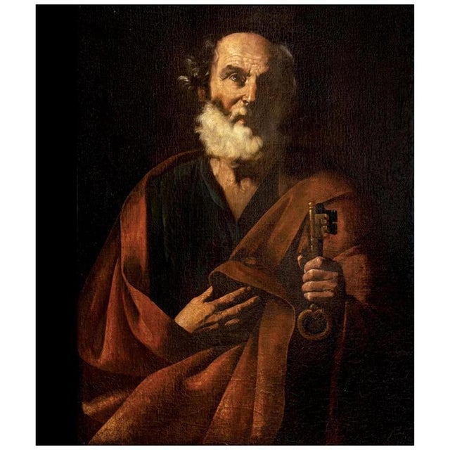 Francesco Fracanzano, Saint Peter, 1600s, Oil on Canvas For Sale - Image 9 of 9