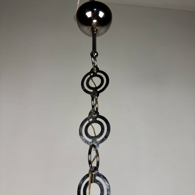 Silver Mid-Century Modern Murano Globe Pendant Lamp attributed to Toni Zuccheri for Mazzega, Italy, 1970s For Sale - Image 8 of 11