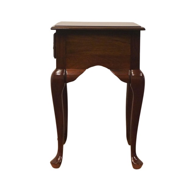 Cresent Furniture Solid Cherry Traditional Style 23" Accent Chairside End Table / Nightstand For Sale - Image 9 of 12