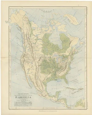 Geological Map of North America by A.K. Johnston, 1852