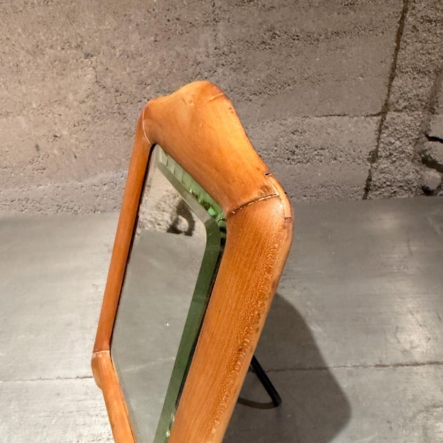 Mid-Century Modern Solid Blond Wood Tabletop Vanity Beveled Edges For Sale - Image 16 of 17