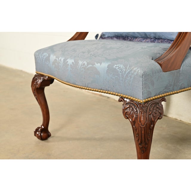 Kittinger Chippendale Carved Mahogany Open Arm Library Chair For Sale - Image 9 of 18