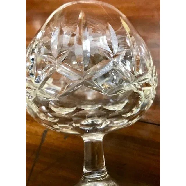 Contemporary Pair of Vintage Waterford Lismore Small Brandy Glasses Monogrammed S For Sale - Image 3 of 4