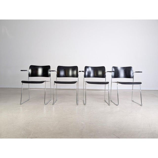 We are offering a beautiful and extremely rare set of four stacking chairs by Howe for sale. The chairs are known under...