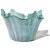 Beautiful, and extra large, vintage Murano hand blown pink and white ribbons over aqua blue Italian art glass sculptural...