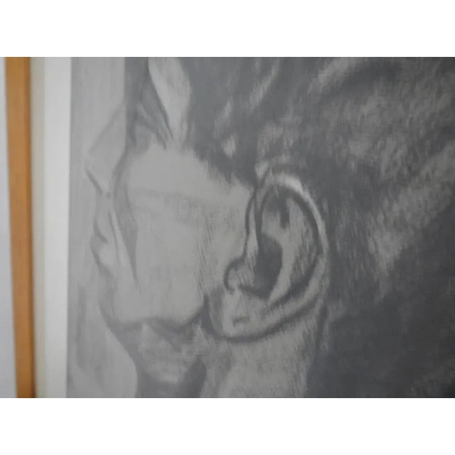 Mid-Century Modern Mina Anselmi, Man, 1940, Charcoal Drawing, Framed For Sale - Image 3 of 11