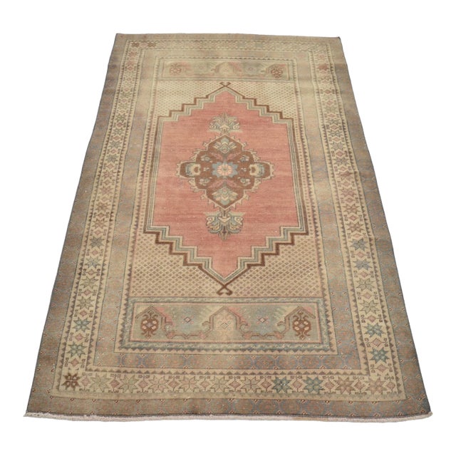 Vintage Small Oushak Carpet For Sale