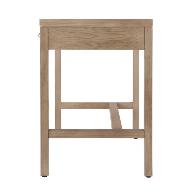 Wood Nora 40 in. W Rectangular Wood 2 Drawer Writing Desk, Light Oak For Sale - Image 7 of 11