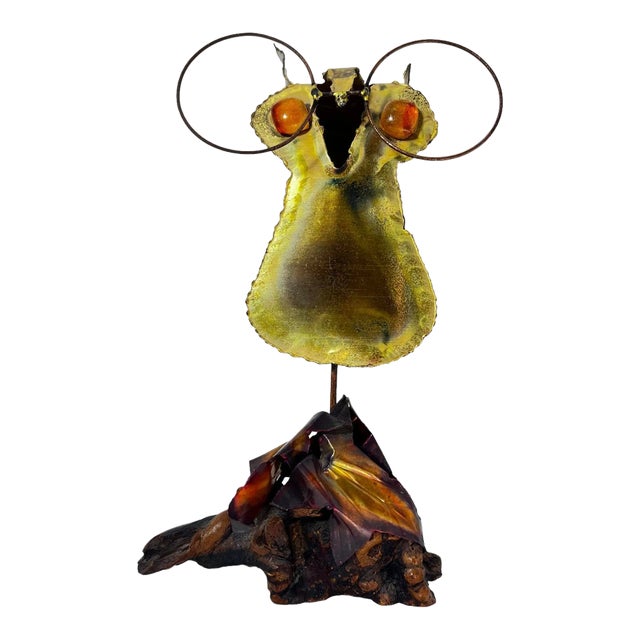 1970s Brass Owl Sculpture For Sale