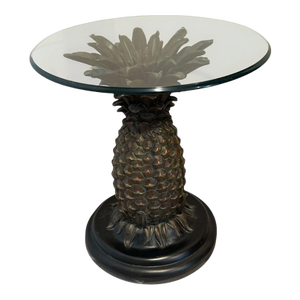 1980s Joan Collins Pineapple Table With Glass Top
