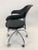 Modern Italian Black Leather Chair and Chromed Steel Frame For Sale - Image 4 of 9