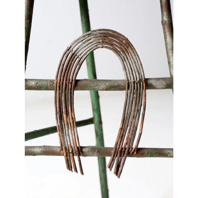 Green Antique Folk Art Twig Plant Stand For Sale - Image 8 of 12