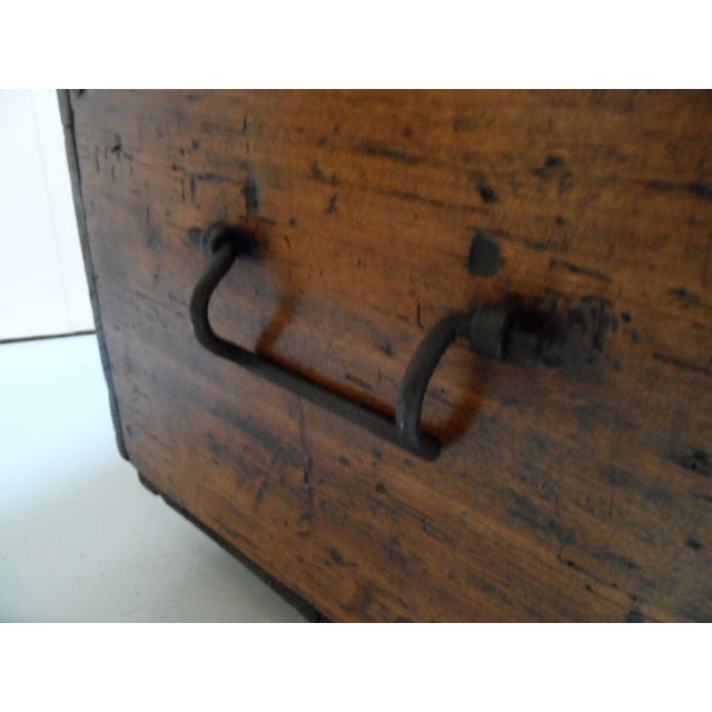 Brown Antique Dutch Wood Chest For Sale - Image 8 of 12