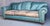 Traditional Drexel Blue and Brown Two Tone Leather Sofa With Nailheads Pella Soft Leather For Sale - Image 3 of 9