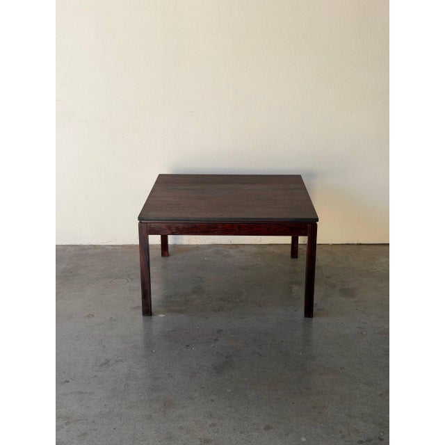 Vintage Danish Rosewood Square Coffee Table – Mid Century Modern Scandinavian Accent Table For Sale - Image 9 of 11