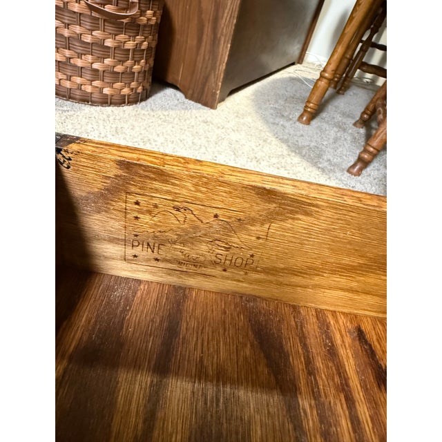 Vintage Pine Shop Originals Two-Tier Side Table For Sale - Image 6 of 11