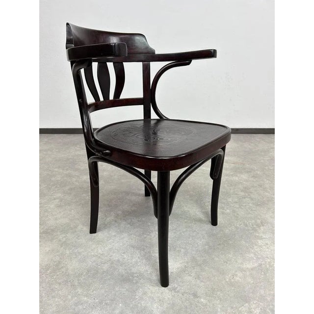 Secession office chair by Thonet Mundus. Professionally stained and repolished. This piece is attributed to the mentioned...