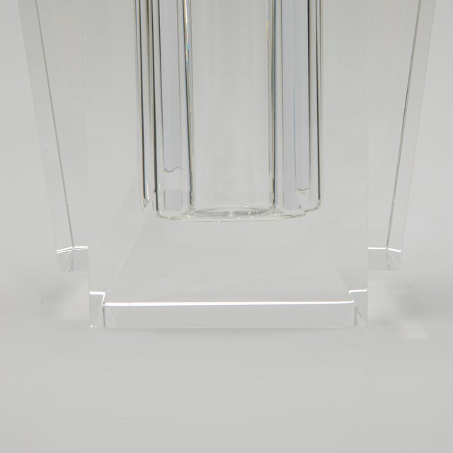 Glass Crystal Fins Vase by Ka Glass For Sale - Image 7 of 9