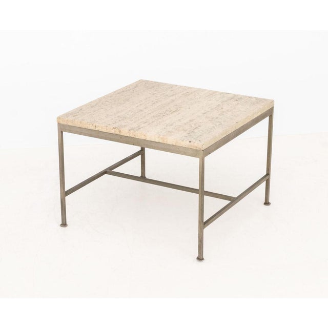 Mid 20th Century Paul McCobb Travertine Top Side Tables, Pair For Sale - Image 5 of 7