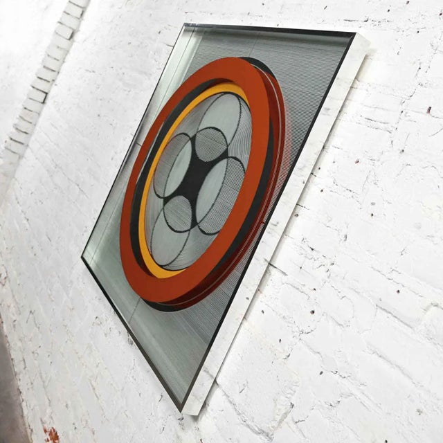 1970s Vintage Modern Mod Op Art or Pop Art Mirror by Greg Copeland Style #1034 For Sale - Image 5 of 13