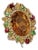 Bochic "Orient" Vintage Citrine, Peridot & Diamond Ring Set In 18K Gold & Silver For Sale