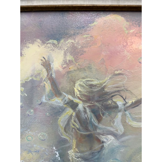 G. Magdiel Kemper Vintage Female Acrylic Painting For Sale - Image 9 of 12