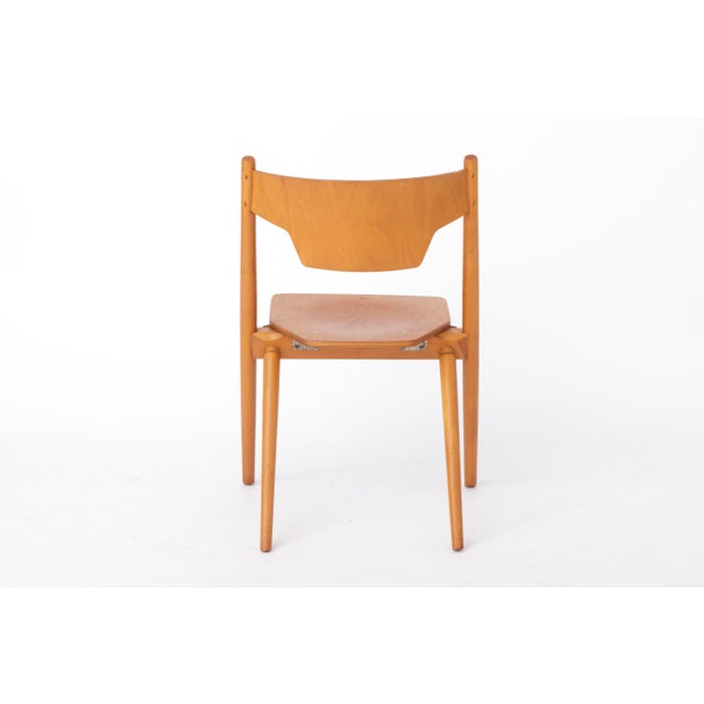 Vintage German Hiller Folding Chair in Beech, 1970s For Sale - Image 6 of 13