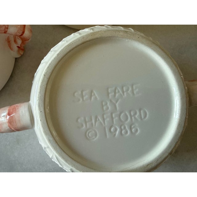 Vintage Coastal Shafford "Sea Fare" Shrimp Tail Bowls, Small Plates and Forks - Set of 4 For Sale - Image 13 of 18