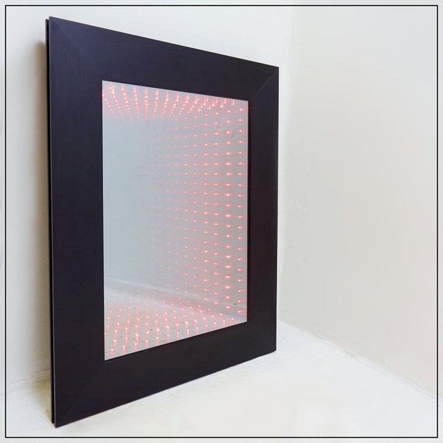 Infinity Mirror with Black Metal Frame, Italy, 2010s For Sale - Image 16 of 16