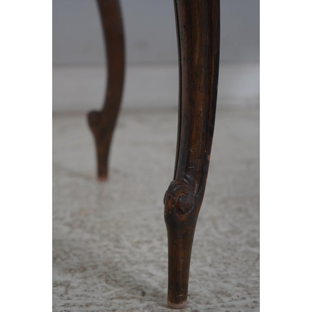 French Louis XV Style Walnut 1 Drawer Writing Desk Table For Sale - Image 13 of 17