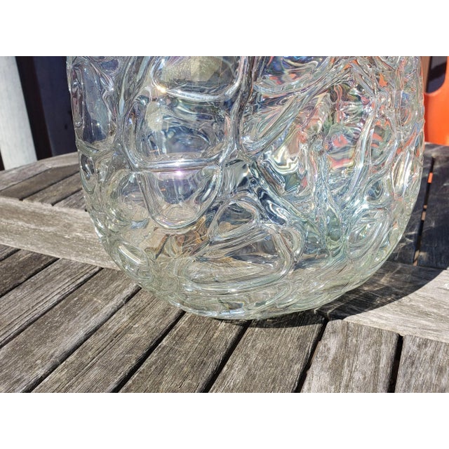 Large 1980s Abstract Hand-Blown Art Glass Vase For Sale - Image 12 of 12