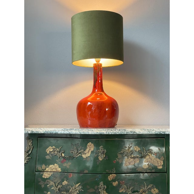 Orange Ceramic Table Lamp, 1970s For Sale - Image 9 of 18