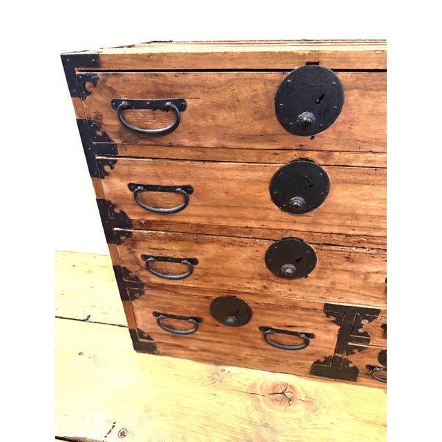 Japanese Antique Chest of Drawers (Tansu) For Sale - Image 9 of 14