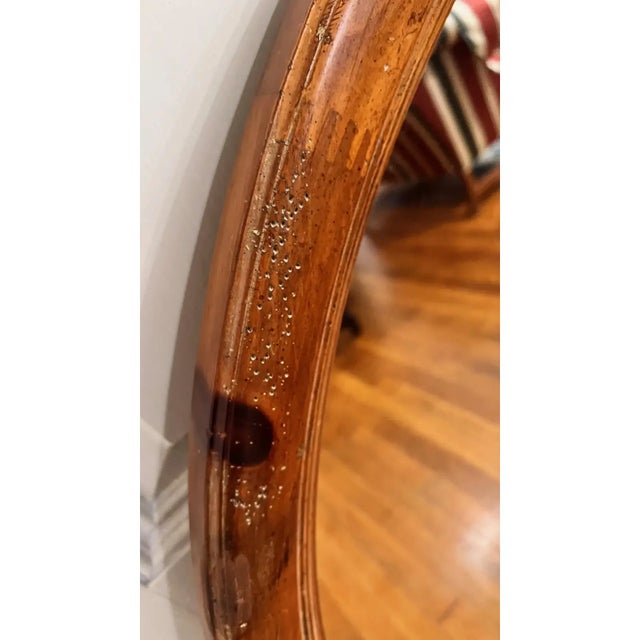 Brown 1990s Henredon Round Wall Mirror For Sale - Image 8 of 9