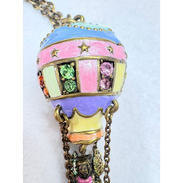 Vintage Kirk’s Folly Guardian Angel Hot Air Balloon Necklace • Mint With Tag For Sale - Image 11 of 14