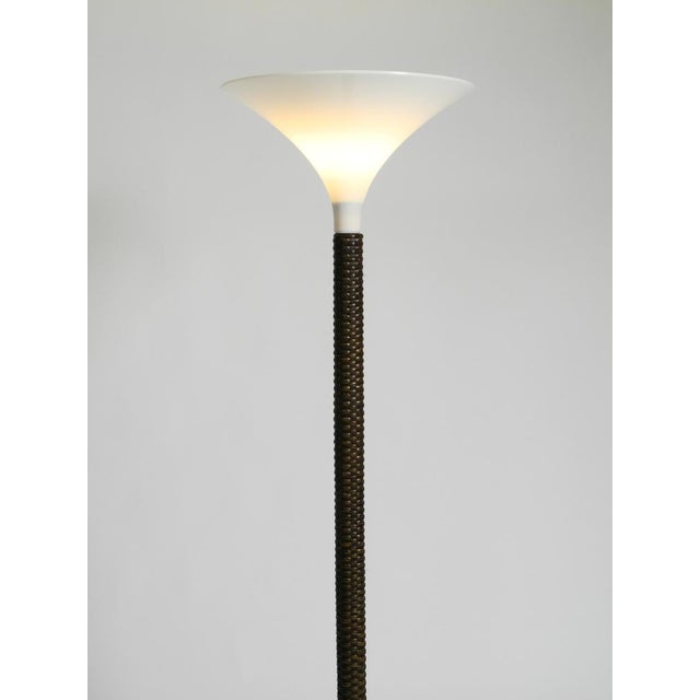 1970s Pop Art Tulip Floor Lamp with Dark Brown Wicker Frame and Acrylic Glass Shade, 1970s For Sale - Image 5 of 18