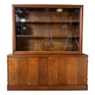 Art Deco Display Cabinet in Oak, 1930s For Sale