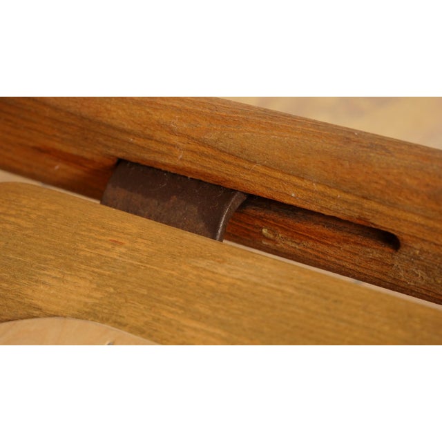 Danish Teak and Oak Lounge Chair with Red and Green Striped Fabric, 1960s For Sale - Image 15 of 18