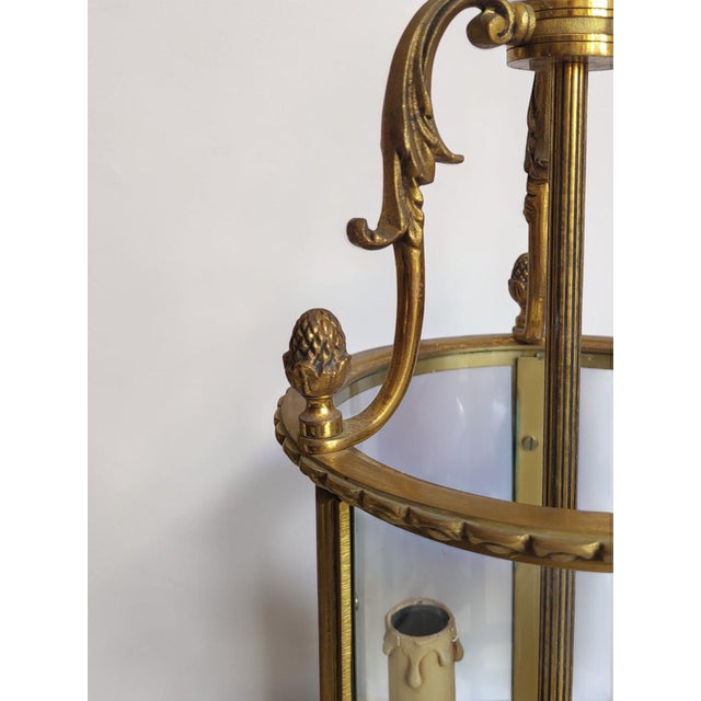 Louis XVI Bronze Lanterns, 1950s, Set of 2 For Sale - Image 11 of 12