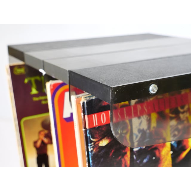 Space Age Vinyl Stand in Smoked Acrylic Glass, 1970s For Sale - Image 12 of 16