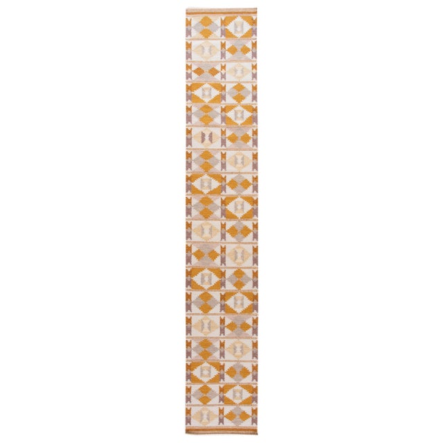 21st Century Modern Swedish-Style Wool Runner Rug For Sale - Image 11 of 12