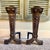 Antique Cast Iron Burnished Andirons by Ohio F & M Co. 1920s For Sale - Image 4 of 14