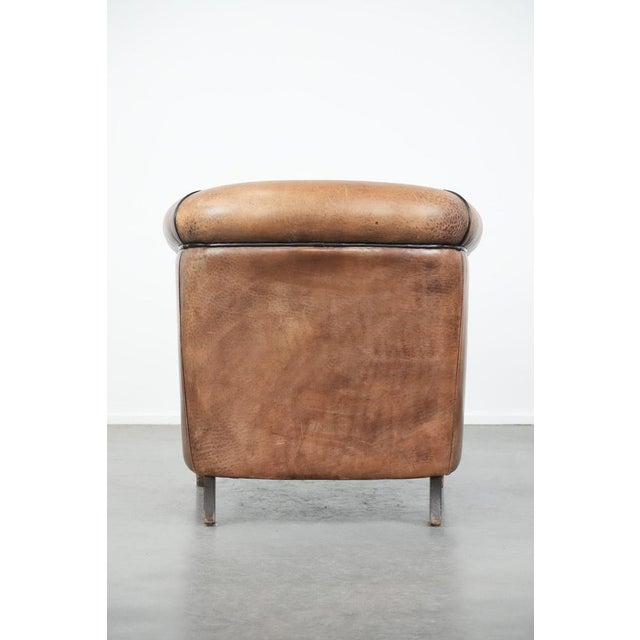 Vintage Club Chair in Sheepskin Leather For Sale - Image 4 of 13