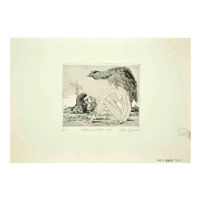 Leo Guida, Sibyl and the Border, Original Etching, 1970 For Sale