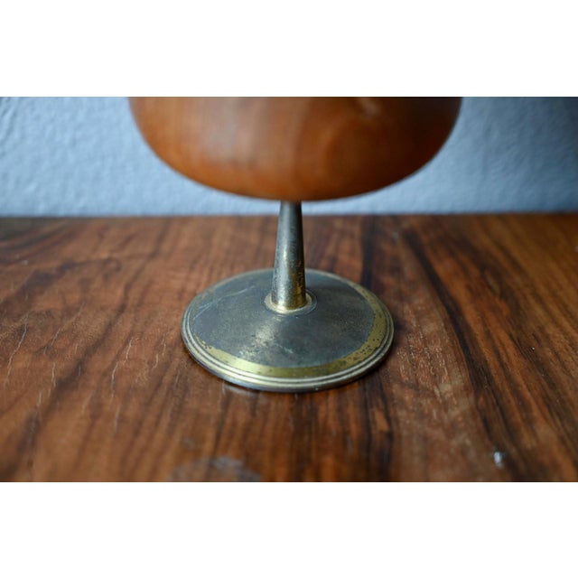 1960s Scandinavian Decorative Glass in Teak and Brass, 1960s For Sale - Image 5 of 6