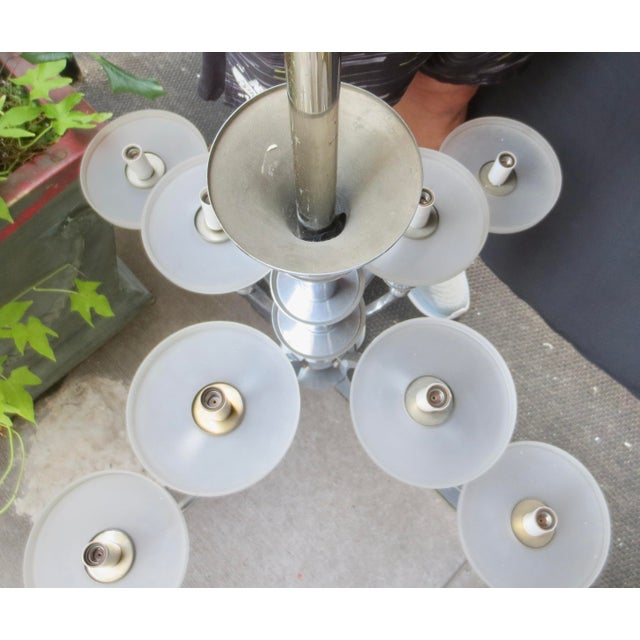 Vintage Arts Deco 8 Light Chrome Chandelier For Sale - Image 12 of 15